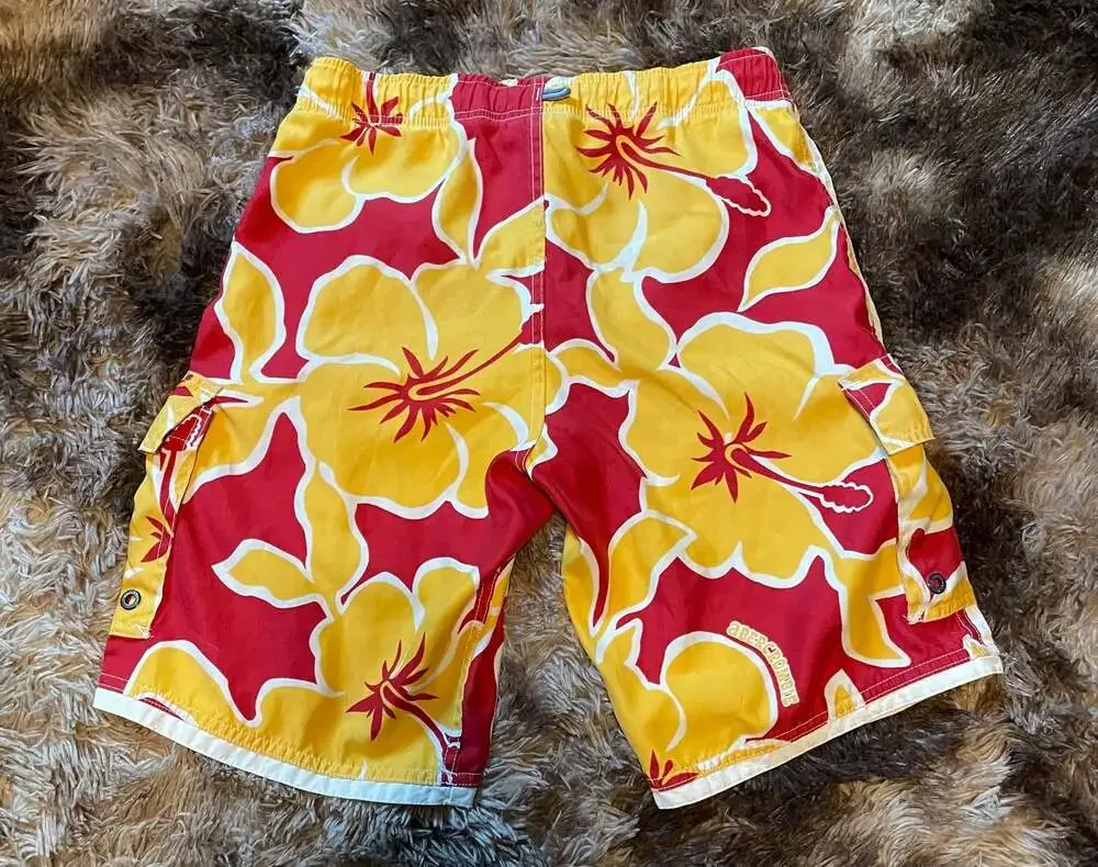 Abercrombie & Fitch Men's Hibiscus Floral Cargo Board Shorts
